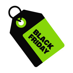 Black friday sale tag with bright green and black colors