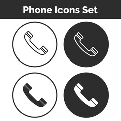 Phone Receiver Icons Set — Classic, Modern, and Communication-Themed Vector Collection