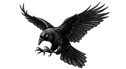 Raven Landing Illustration