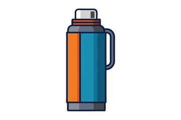 thermos bottle on white background