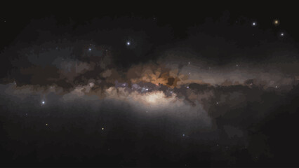 Stunning Milky Way Galaxy Art Illustration with Starry Skies and Deep Space Exploration Theme for Science and Education