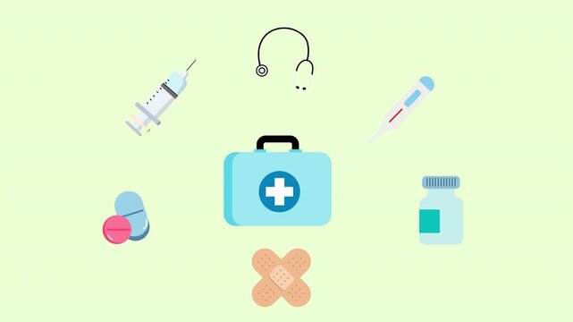 Essential Medical Tools and Supplies for Healthcare Concepts.