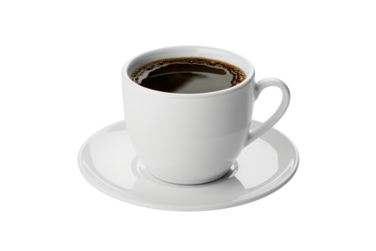 Freshly brewed coffee in a modern white cup, inviting aroma and warm comfort, perfect for morning motivation and energy boost, ideal for cafe menus