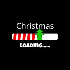 Christmas loading progress bar with a festive tree icon tshart design