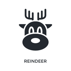 Reindeer Icon Glyph Style. Vector Illustration For Graphic Design