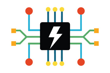 Super Electronic Project Circuit Design Vector on White Background.