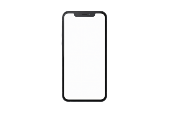 Sleek frameless smartphone with blank display screen, perfect for showcasing your app designs, web pages, mobile games, or product demos with modern appeal