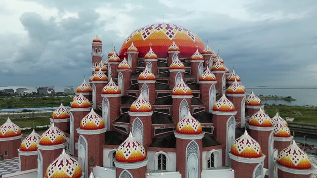 Mosque 99 Kuba Makassar. With unique architecture, Losari, Makassar, Indonesia