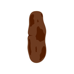 Feces Icon, Simple Poop Brown Color Feces Icon Flat Cartoon. Vector Illustration