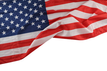 Patriotic American flag waving gracefully, perfect for Fourth of July celebrations, political campaigns, or showing national pride in your design projects