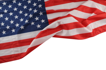 Patriotic American flag waving gracefully, perfect for Fourth of July celebrations, political campaigns, or showing national pride in your design projects