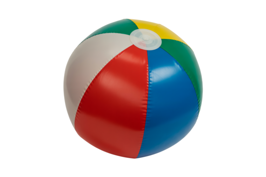 Vibrant beach ball bursting with summer fun, a classic symbol of vacation joy and carefree days at the shore ready for your designs and creative projects