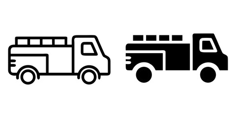 Fire Truck Icon for Emergency, Rescue, and Safety Design