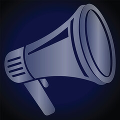Metallic Megaphone Icon loudspeaker bullhorn