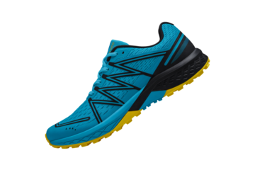 Stylish blue running shoe designed for peak athletic performance and comfort, ideal for marathons and outdoor training on any terrain for fitness enthusiasts
