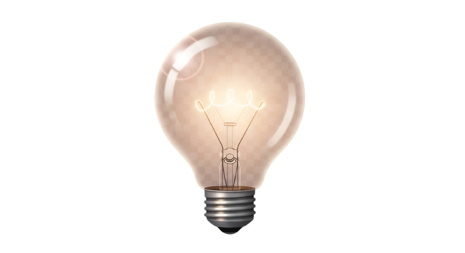 A glowing light bulb shines brightly, illuminating potential solutions and bright ideas concepts