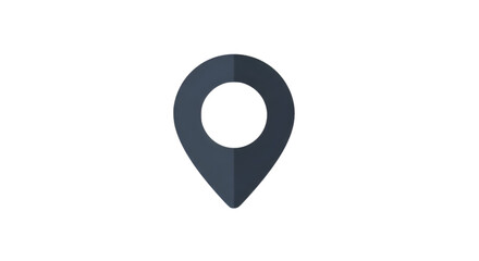 A stylized location pin on a solid black background, suggesting navigation and destinations.