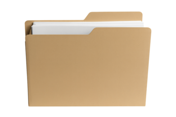 Tan file folder holding important documents, perfect for business presentations, reports, and organized paperwork, ideal for project management.