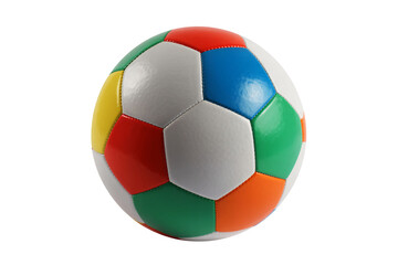 Vibrant, colorful soccer ball ready for energetic play and outdoor fun, perfect for sports marketing campaigns and active lifestyle visuals.