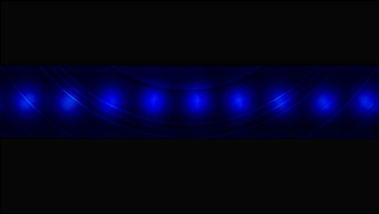 Abstract blue light background with glowing neon circles and dark gradient