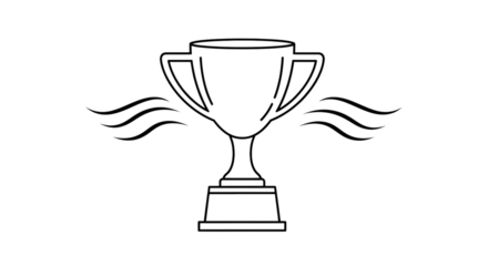Victory achievement award graphic design vector element on transparent background