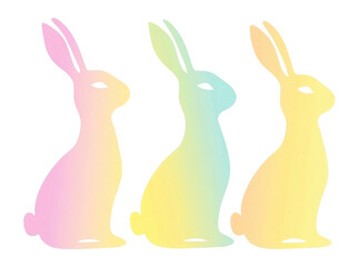 Obraz premium PNG Easter rabbits gradient animal pastel.