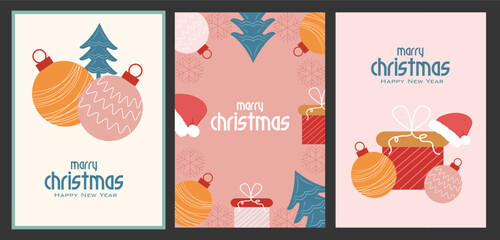 seasons greeting and holiday background for Merry Christmas and Happy New Year