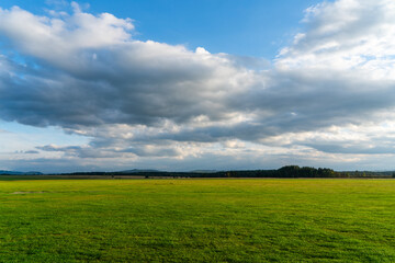 Fototapeta premium green field and blue sky