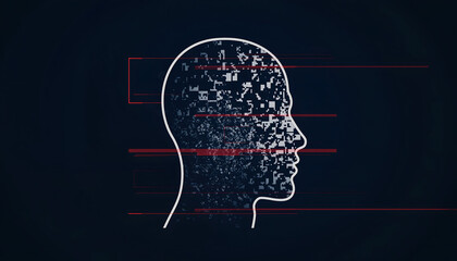 Digital Identity Glitch Abstract AI Profile Concept