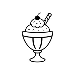 Ice cream sundae with a cherry