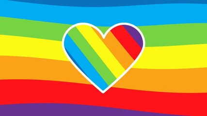 Rainbow flag heart motion graphic - Powered by Adobe
