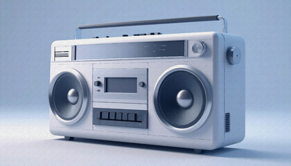 audio cassette tape boombox oil painting style illustration 