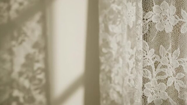 Window light and delicate lace create a soft, calming scene.