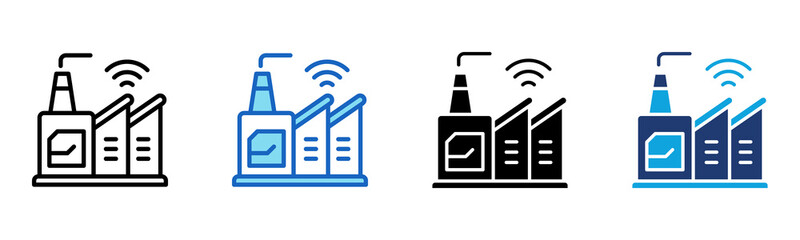 Smart Factory icon Multi Style Vector Illustration