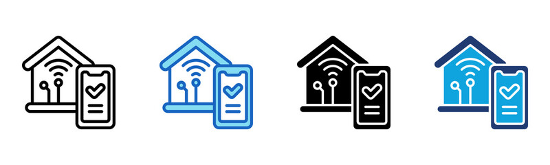 Smart Home Control icon Multi Style Vector Illustration