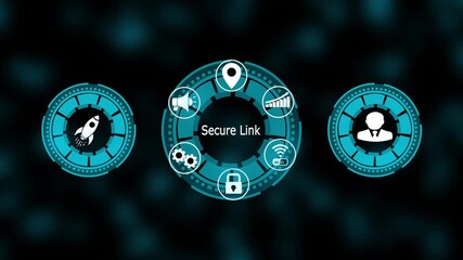 Secure Link — Futuristic Cyber security Network Interface with Smart Data Connection, Wi-Fi Signal, and Modern Digital Technology System.