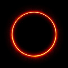 A glowing orange ring with a dark center against a black background image