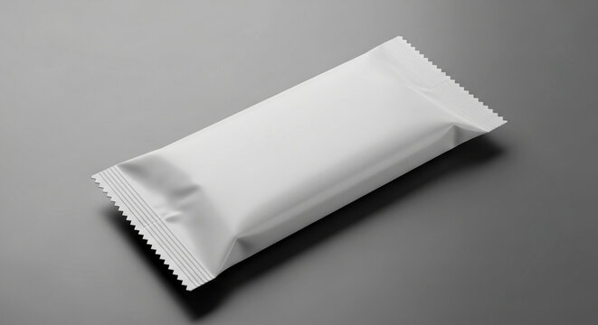 Elegant blank white candy bar wrapper ready for your design mockups with clean professional studio light