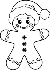 Gingerbread Man SVG, Christmas Cookie Outline SVG
