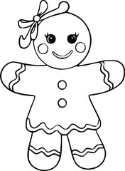 Gingerbread Man SVG, Christmas Cookie Outline SVG