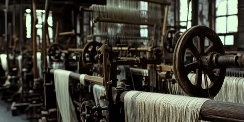 Vintage Textile Mill Machinery - A Glimpse into Industrial History.