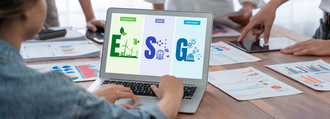 ESG environmental social governance policy for brisk business to set a standard to achieve high ESG...