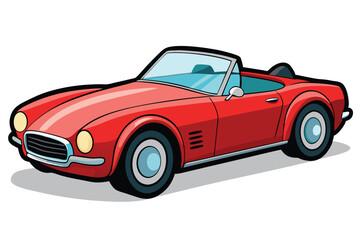 convertible car on white background