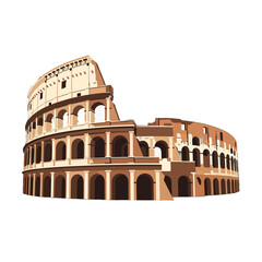 Naklejka premium Colosseum Vector Illustration – Rome Italy Landmark Minimalist Style