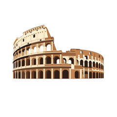 Naklejka premium Colosseum Vector Illustration – Rome Italy Landmark Minimalist Style