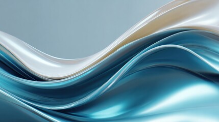 Abstract flowing waves background illustration in shades of blue and white