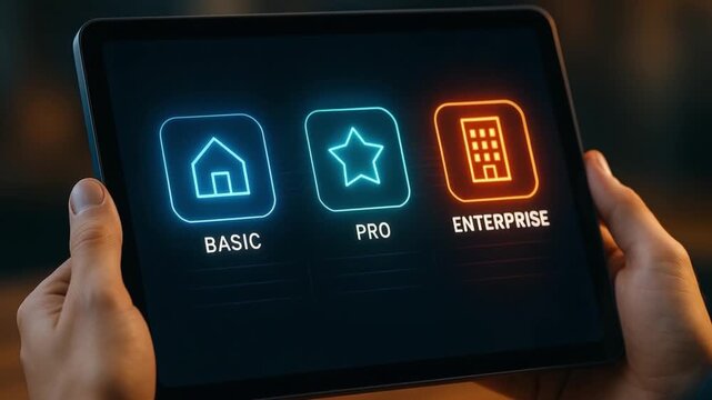 Explore Modern Technology with Basic, Pro, and Enterprise Tablet Subscription Options for User Interface Design and Application Features