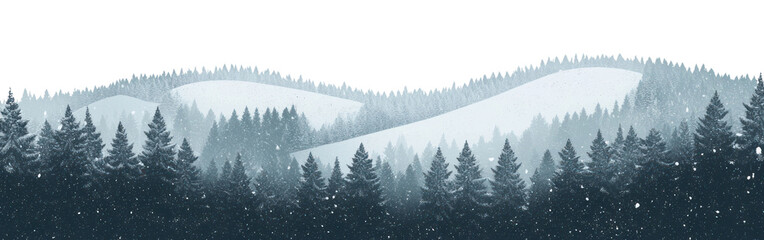 Obraz premium PNG A snowstorm forest landscape winter trees pine.