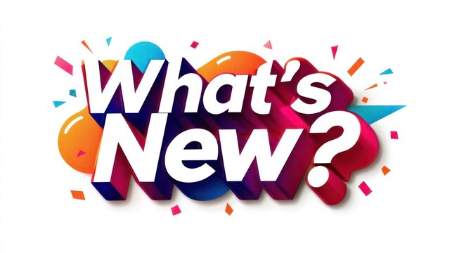 Whats new question mark illustration colorful graphic design concept