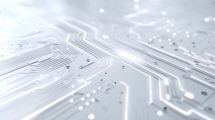 Abstract white circuit board technology background
